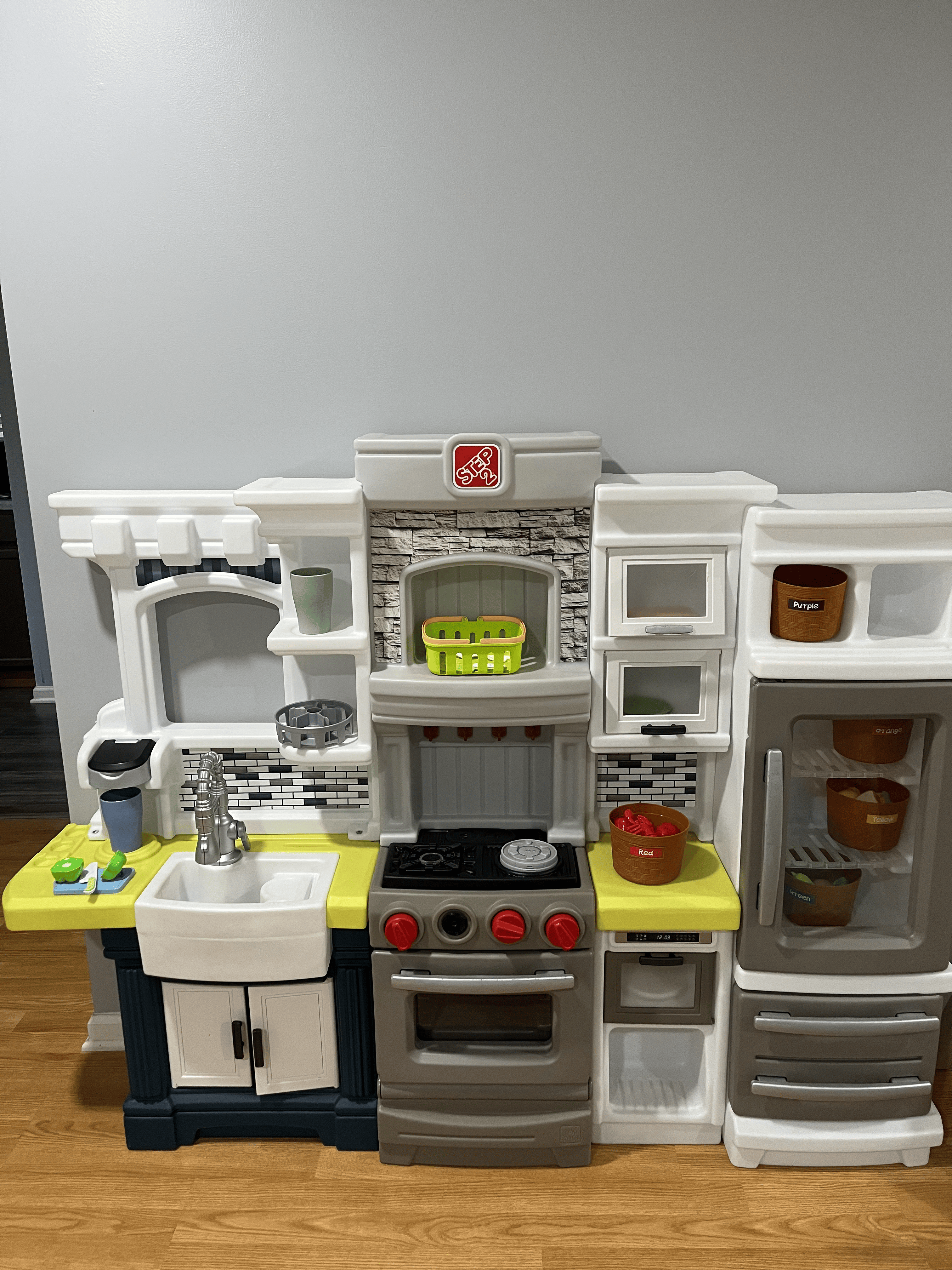 Additional view of the classroom and storage shelves